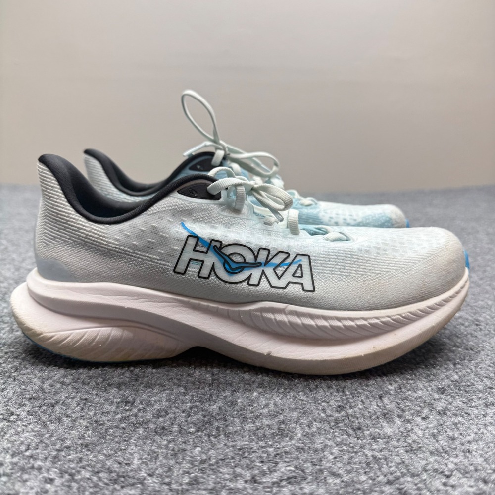Hoka Mach 6 Wide Women Running Shoes White Blue 1147834-TNDR Size 9 Wide